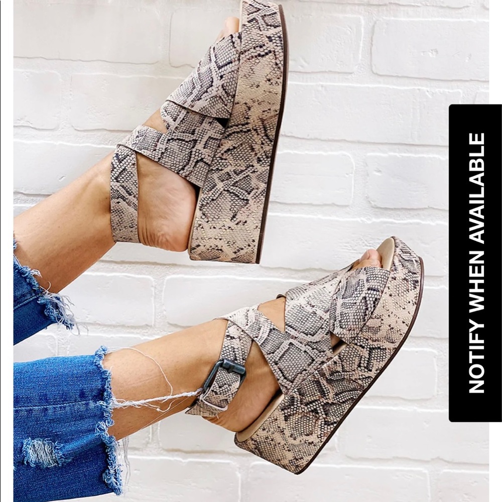 Matisse snake skin platform heels